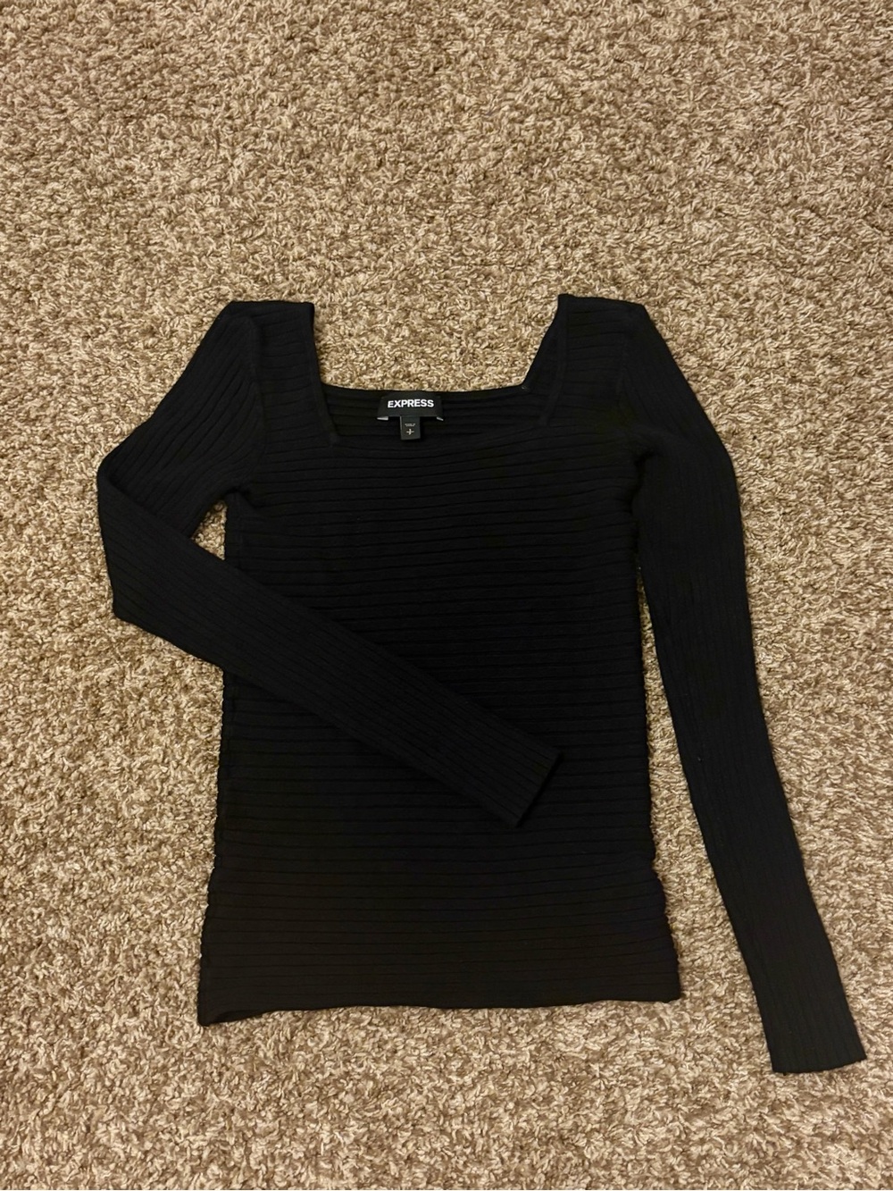 EXPRESS black long sleeve ribbed top in a S